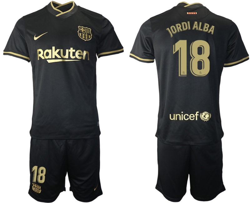 Men 2020-2021 club Barcelona away #18 black Soccer Jerseys->barcelona jersey->Soccer Club Jersey